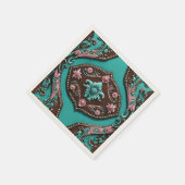 Serviette En Papier Russe Cowgirl Turquoise Pays Brown Parti occidenta (Coin)