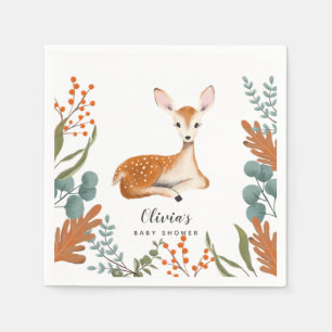 Serviette En Papier Russe Deer Woodland Thème Baby shower d'automne