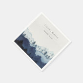 Serviette En Papier Russe Encre bleu marine Pine Woods Mariage de mont (Coin)