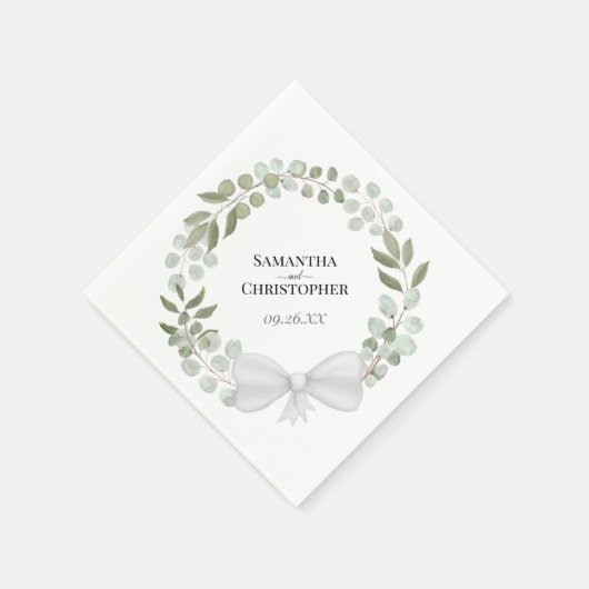 Serviette En Papier Russe Eucalyptus Wreath Mariage de conception diag (Coin)