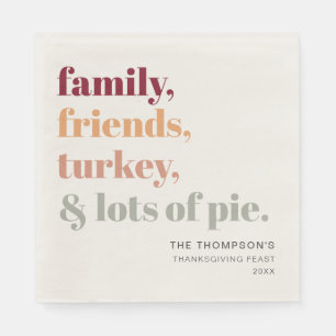 Serviette En Papier Russe Famille des amis Thanksgiving Feature Paper
