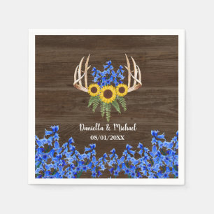 Serviette En Papier Russe Floral Antlers Mariage Sunflowers