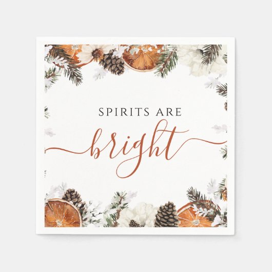 Serviette En Papier Russe hiver Citrus & Pine Fête de Vacances (Devant)