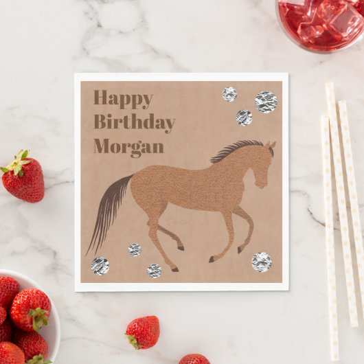 Serviette En Papier Russe Horse Faux cuir Pony fête d'anniversaire (En situation)