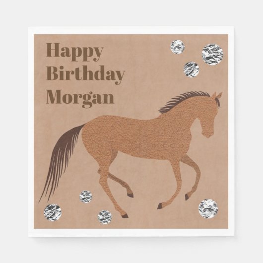 Serviette En Papier Russe Horse Faux cuir Pony fête d'anniversaire (Devant)