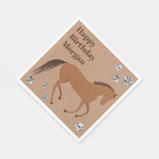 Serviette En Papier Russe Horse Faux cuir Pony fête d'anniversaire (Coin)