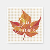 Serviette En Papier Russe Leaf Automne et Plaid Donner Merci (Devant)