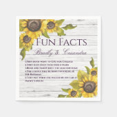Serviette En Papier Russe Mariage Automne Jaune Tournesol Fun Faits (Devant)