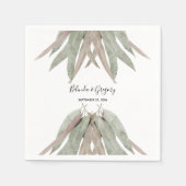 Serviette En Papier Russe Mariage feuille Eucalyptus (Devant)