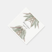 Serviette En Papier Russe Mariage feuille Eucalyptus (Coin)