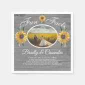 Serviette En Papier Russe Mariage Fun Facts Tournesol Gris Bois Napki (Devant)