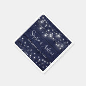 Serviette En Papier Russe Marine Bois Mason Jars Lumières Mariage (Coin)