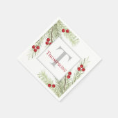 Serviette En Papier Russe moderne aquarelle Monogramme de vacances (Coin)