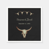 Serviette En Papier Russe occidental Mariage noir Vache Taureau crâne (Devant)