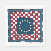 Serviette En Papier Russe Patriotic Americana Quilt Motif USA Art (Devant)