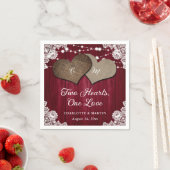 Serviette En Papier Russe Pays Bourgogne Bois Burlap Mariage dentelle (En situation)