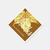 Serviette En Papier Russe Récolte Feuilles Automne & Remerciements (Coin)