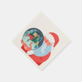 Serviette En Papier Russe Santa Claus Globe Town (Coin)