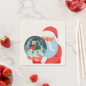 Serviette En Papier Russe Santa Claus Globe Town (En situation)