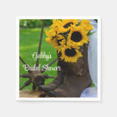 Serviette En Papier Russe Tournesol Cowboy Boot Western Fête des marié (Devant)