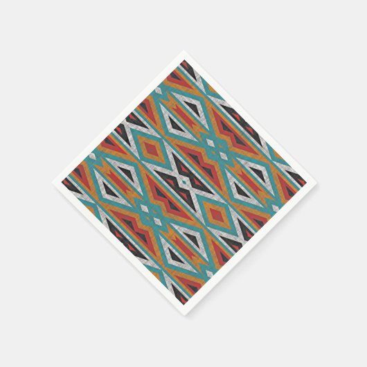 Serviette En Papier Russe Tribe Mosaic Amérindien Motif (Coin)