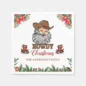 Serviette En Papier Russe Western Cowboy Joyeux Naples de Noël (Devant)