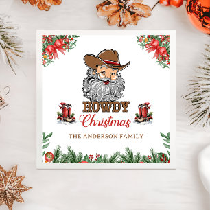Serviette En Papier Russe Western Cowboy Joyeux Naples de Noël