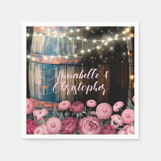 Serviette En Papier Russe Whiskey Whiskey Barrel Mariage (Devant)