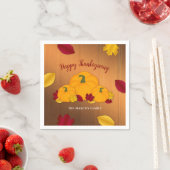 Serviette En Papier Russe Woodsy Thanksgiving Citrouilles & Fall Leave (En situation)