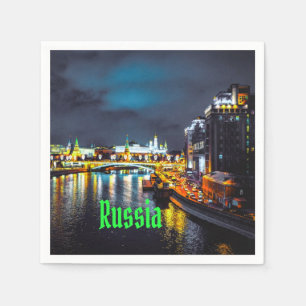 Serviette En Papier Russie ou Fédération de Russie Moscou la nuit