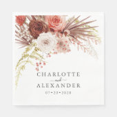 Serviette En Papier Rust Orange Terracotta Palmetto Feuille Mariage (Devant)