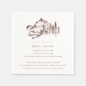 Serviette En Papier Rust Pine Woods Mountain Sketch Mariage Fun Fun Fu (Devant)