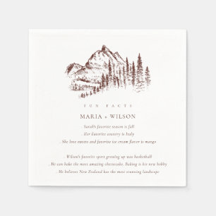 Serviette En Papier Rust Pine Woods Mountain Sketch Mariage Fun Fun Fu