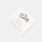 Serviette En Papier Rust Pine Woods Mountain Sketch Mariage Fun Fun Fu (Coin)