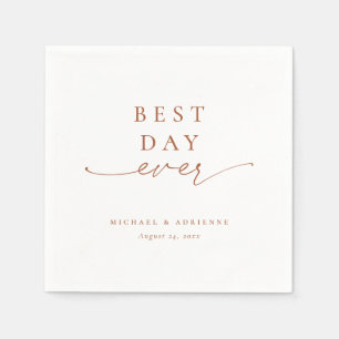 Serviette En Papier Rust Simple Meilleur Jour Jamais Calligraphie Mari