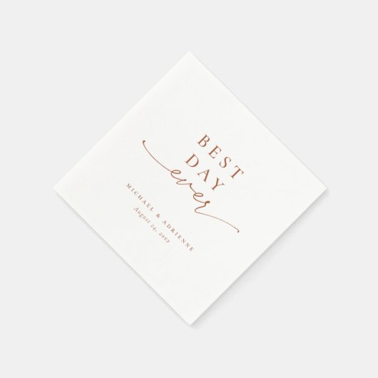 Serviette En Papier Rust Simple Meilleur Jour Jamais Calligraphie Mari (Coin)