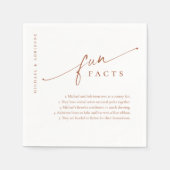 Serviette En Papier Rust Simple Moderne Écriture Fun Facts Mariage (Devant)