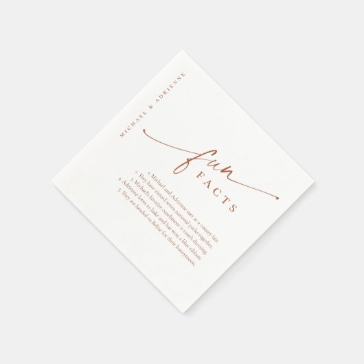 Serviette En Papier Rust Simple Moderne Écriture Fun Facts Mariage (Coin)