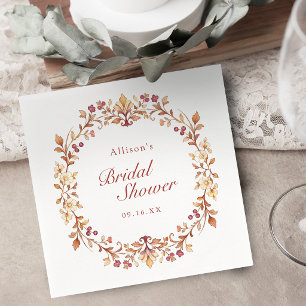 Serviette En Papier Rust Vintage Botanique Floral Automne Enterrement 