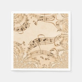 Serviette En Papier Rustic Antique Musical Notes (Devant)