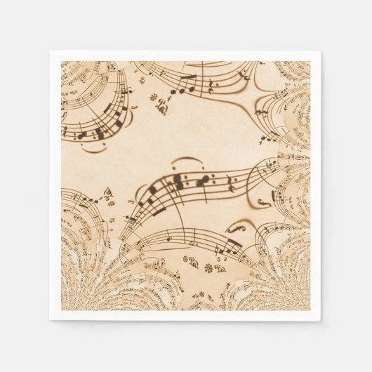 Serviette En Papier Rustic Antique Musical Notes (Devant)