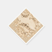 Serviette En Papier Rustic Antique Musical Notes (Coin)