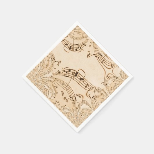 Serviette En Papier Rustic Antique Musical Notes (Coin)
