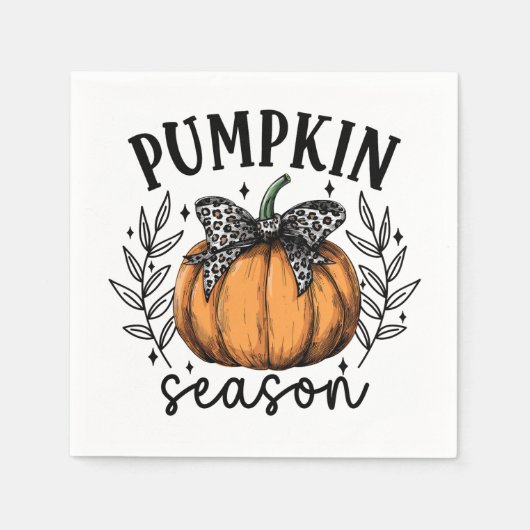 Serviette En Papier Rustic Automne Citrouille (Devant)