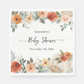 Serviette En Papier Rustic Automne Citrouille Baby shower (Devant)