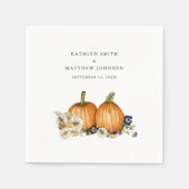 Serviette En Papier Rustic Automne Citrouille Botanique Automne Mariag (Devant)