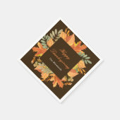 Serviette En Papier Rustic Autumn Fall Leaves Square Thanksgiving  (Coin)