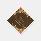 Serviette En Papier Rustic Autumn Fall Leaves Thanksgiving Party (Coin)