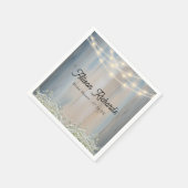Serviette En Papier Rustic Baby’s Breath & String Lights Mariage (Coin)