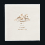 Serviette En Papier Rustic Barn Goldenrod Mariage<br><div class="desc">serviettes mariages avec illustration de grange rustique.</div>